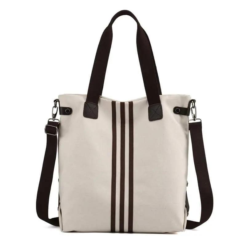Kelly Canvas Tote Bag with Adjustable Strap and Double Top Handles - Love Salve